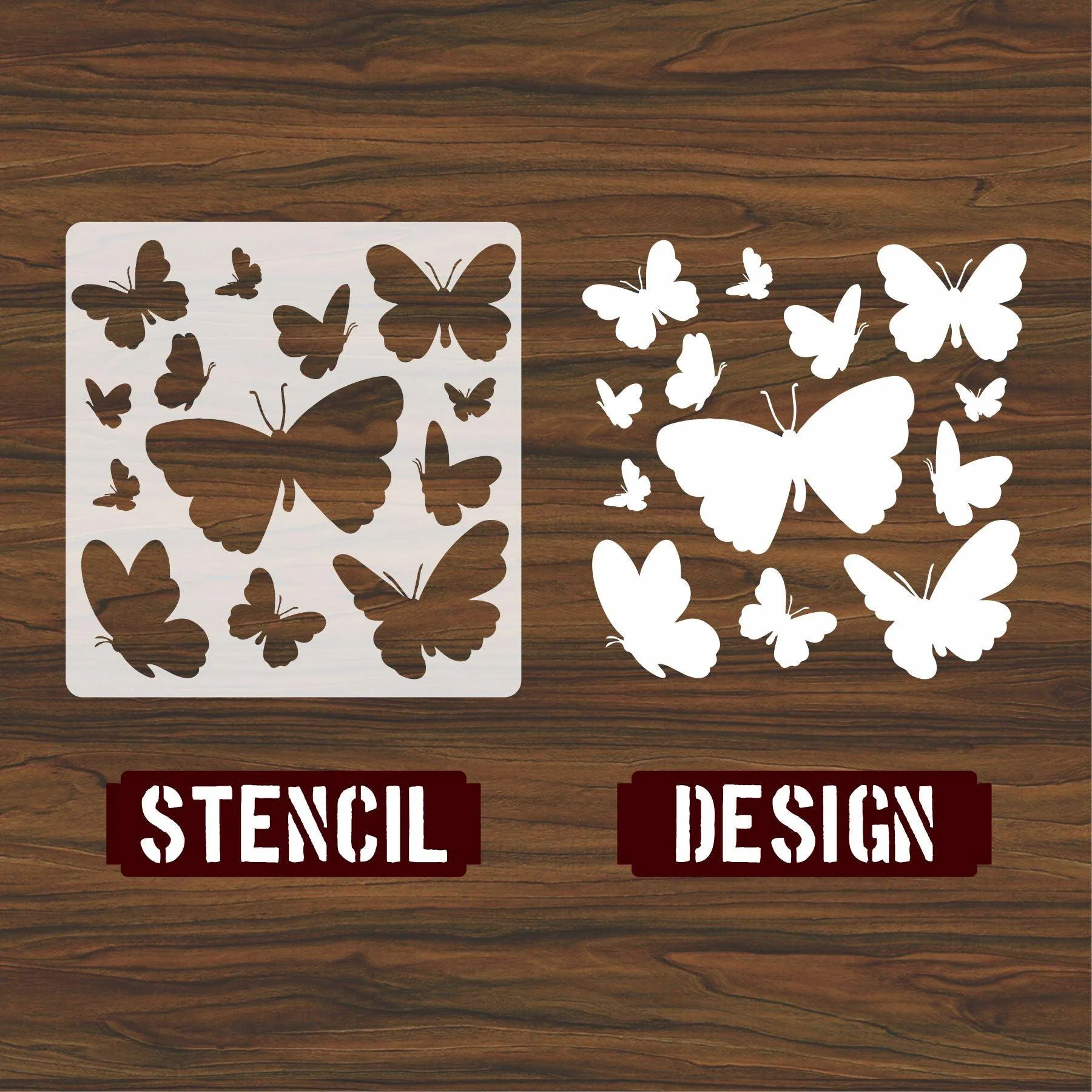 Butterfly Reusable Stencil for Canvas and wall painting.ID#25
