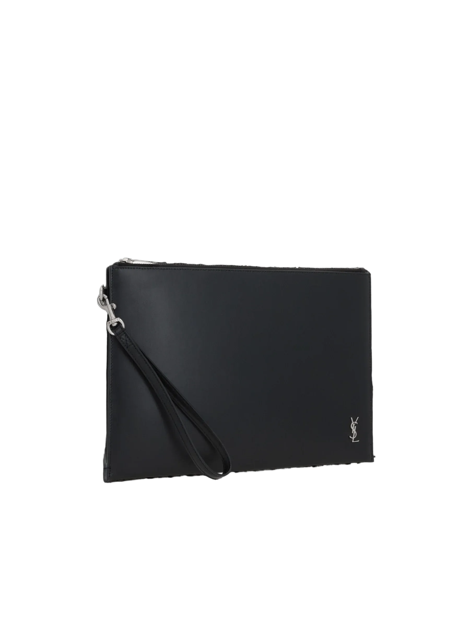Cassandre Shiny Leather Clutch Bag