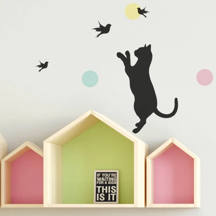 Cat and Bird Stencil