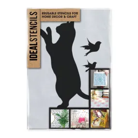 Cat and Bird Stencil