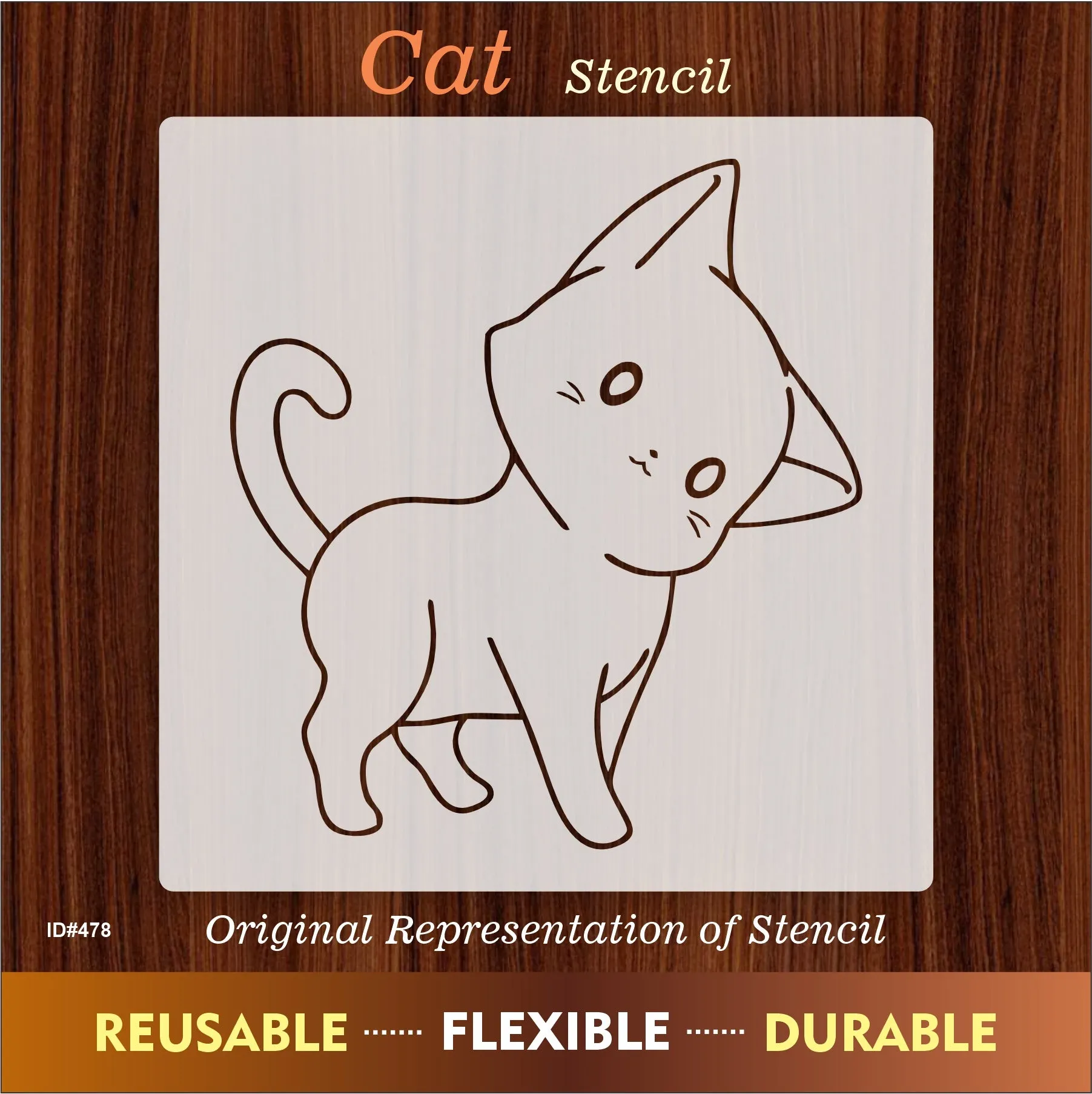 Cat Reusable Stencil For Canvas And Wall Painting.ID #478