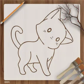 Cat Reusable Stencil For Canvas And Wall Painting.ID #478