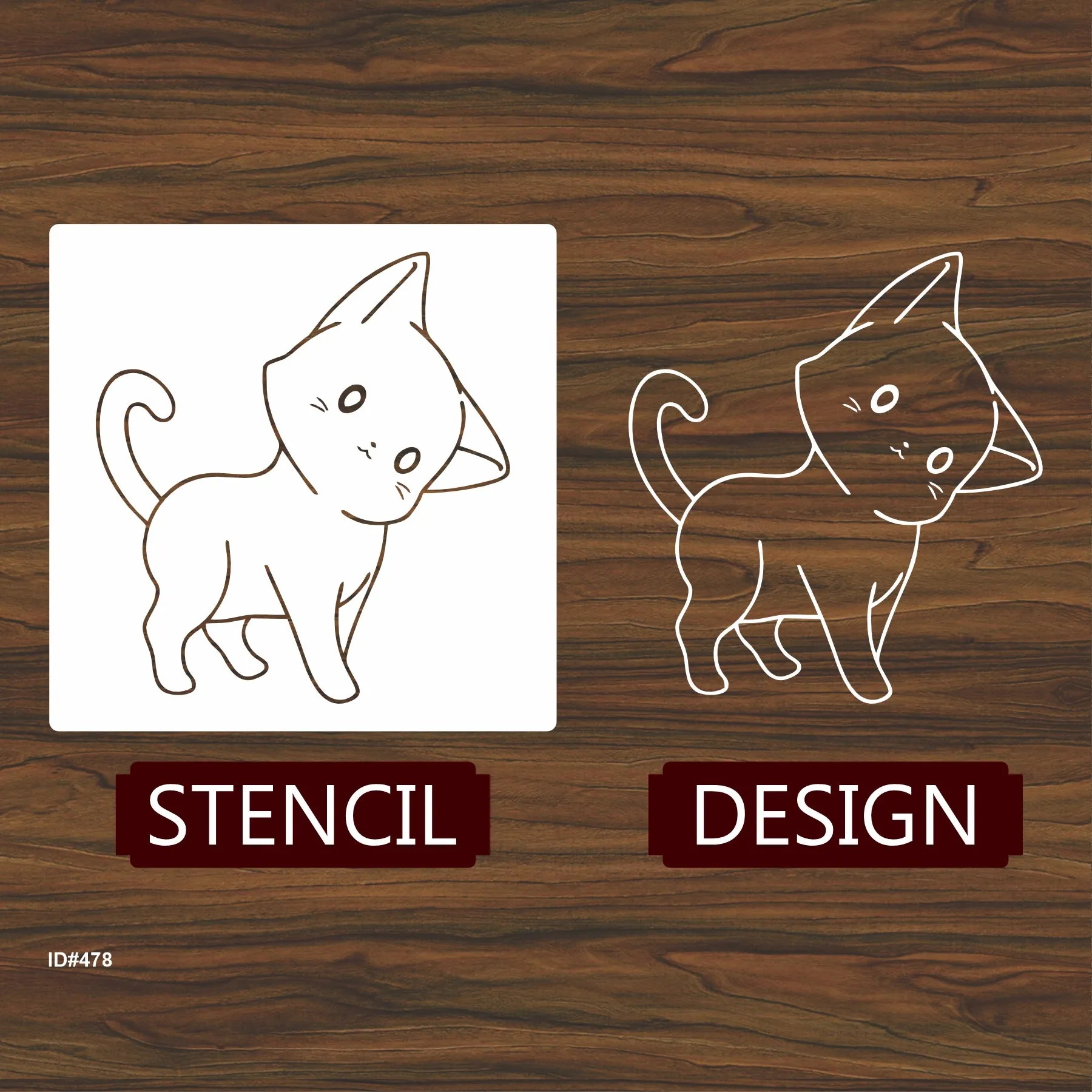 Cat Reusable Stencil For Canvas And Wall Painting.ID #478