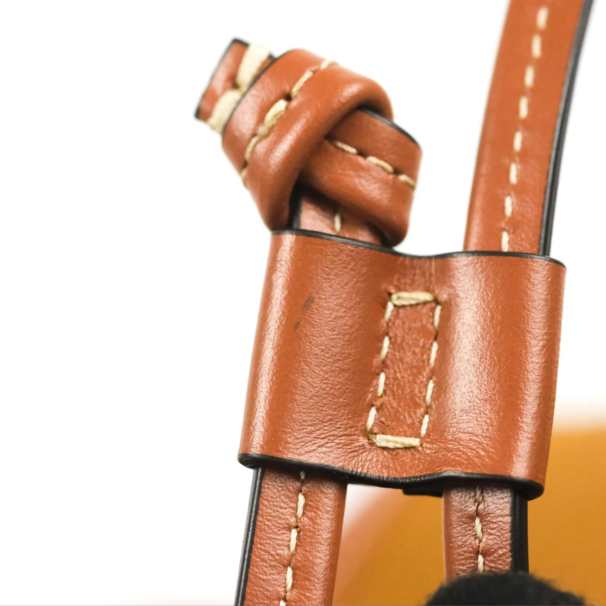 Celine Mini Floco Backpack Triomphe Canvas White Tan Calfskin