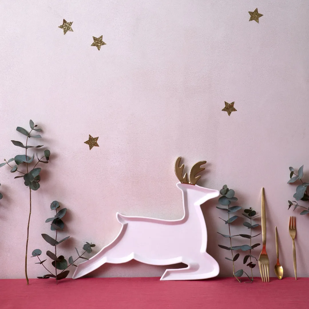 Ceramic Reindeer Plates (Set of 2)