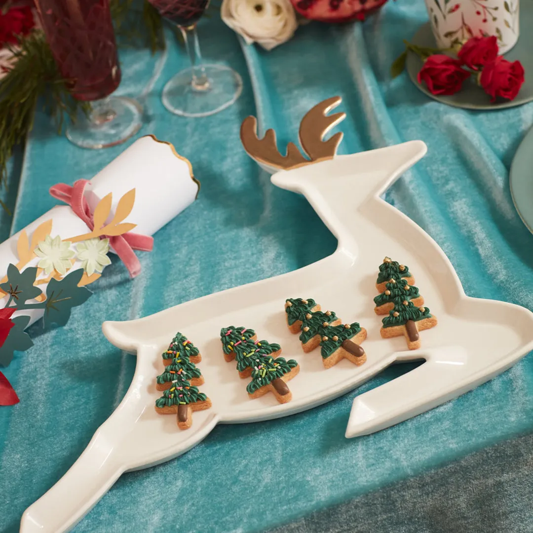 Ceramic Reindeer Plates (Set of 2)