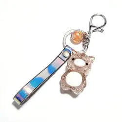 Crackled Acrylic Pig KeyChain, Lights Up!  Super Cute for Kids*