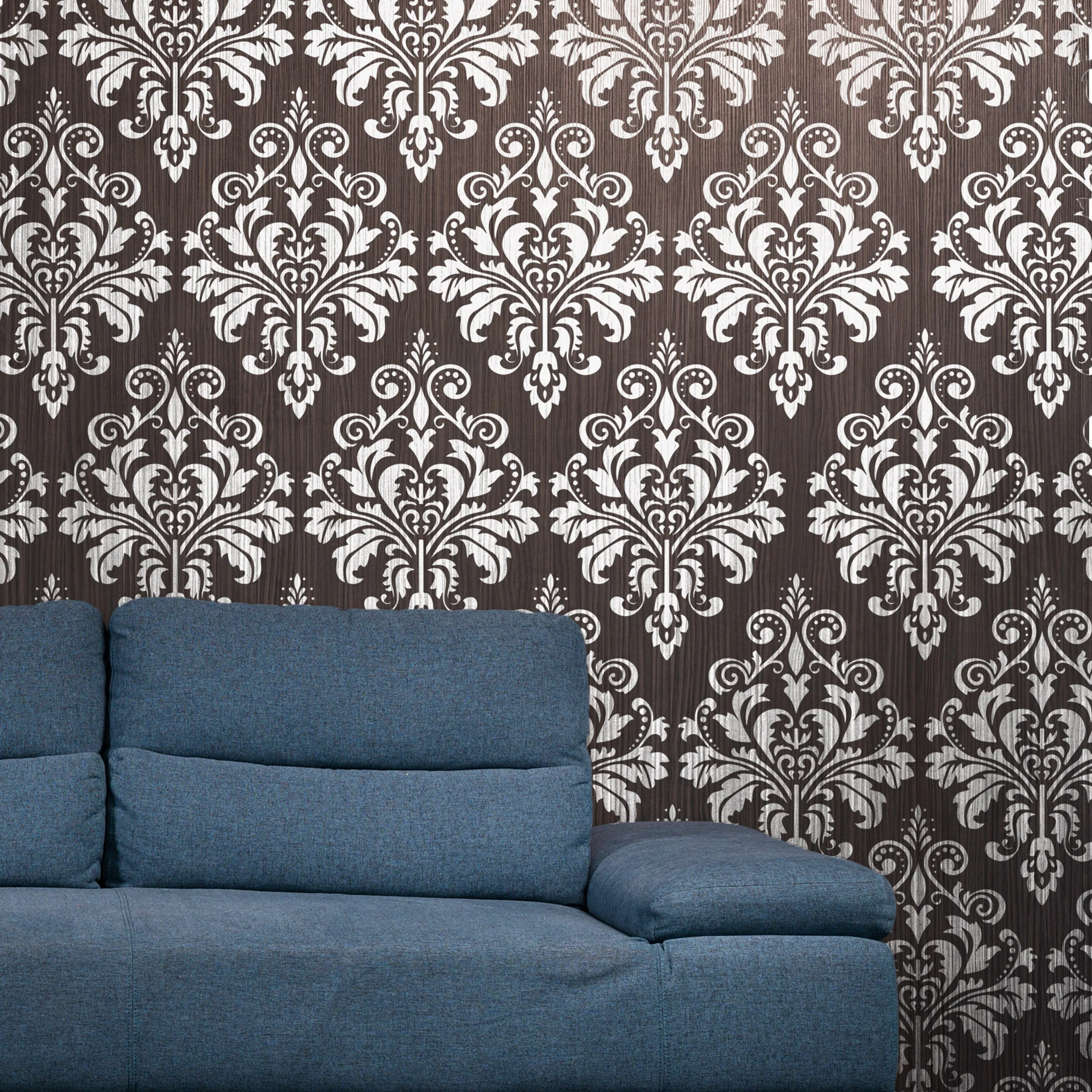 Damask Motif Reusable Stencil for Canvas and wall painting.ID#151
