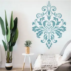 Damask Motif Reusable Stencil for Canvas and wall painting.ID#151
