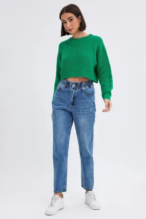 Denim Paper Bag Jeans High Waist