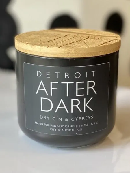 Detroit After Dark - Dry Gin & Cypress - Hand Poured Soy Candle by City Beautiful . Co - 6oz.