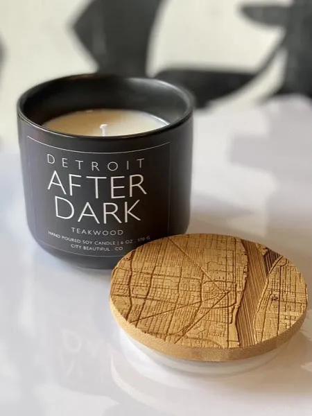 Detroit After Dark - Teakwood - Hand Poured Soy Candle by City Beautiful . Co - 6oz.