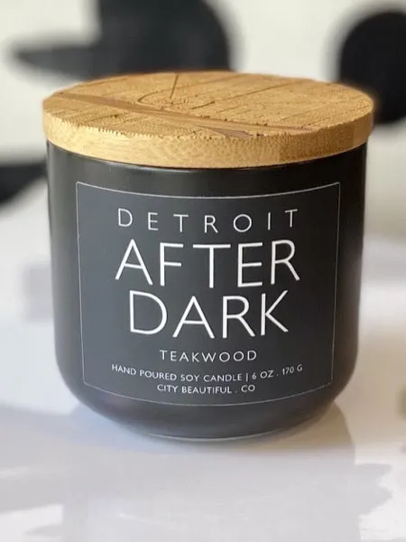 Detroit After Dark - Teakwood - Hand Poured Soy Candle by City Beautiful . Co - 6oz.