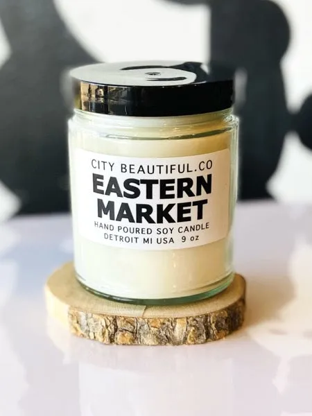 Detroit Eastern Market Candle - Hand Poured Soy Candle by City Beautiful . Co - 9oz.
