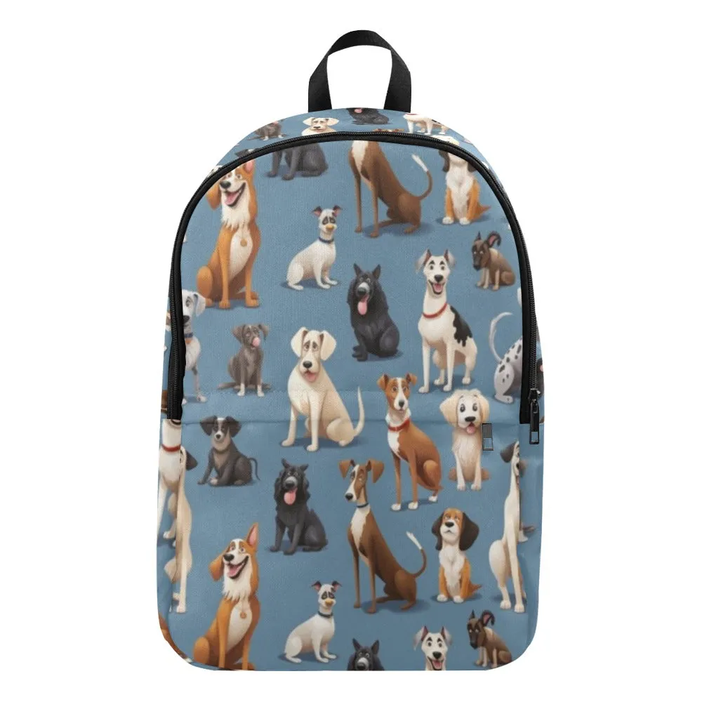 Dogs Breeds Backpack, Cute Puppies Men Women Kids Girls Teens Gift Him Her School College Cool Waterproof Laptop Aesthetic Bag