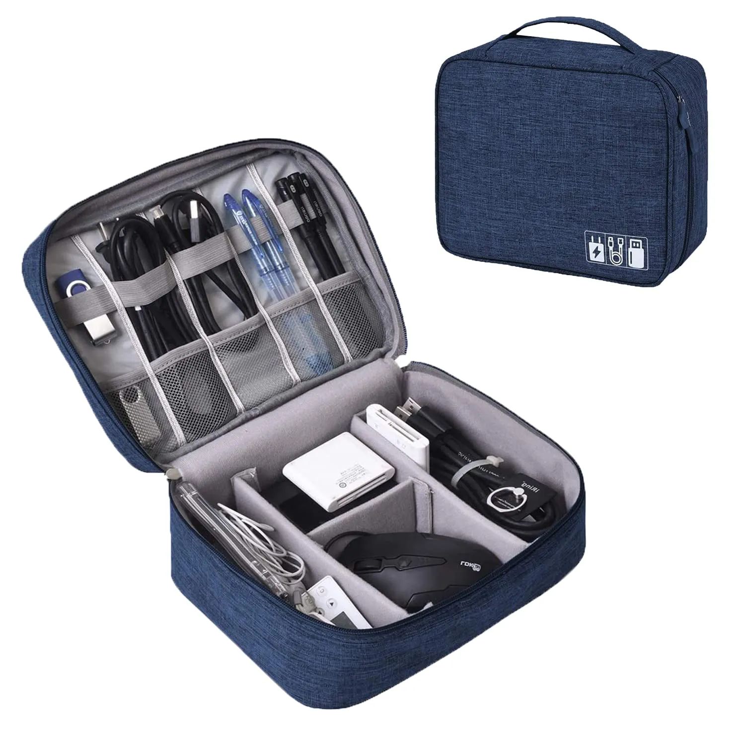 Electronics Accessories Organizer/Travel Gadget Bag For Cables, Plug And More (Black)