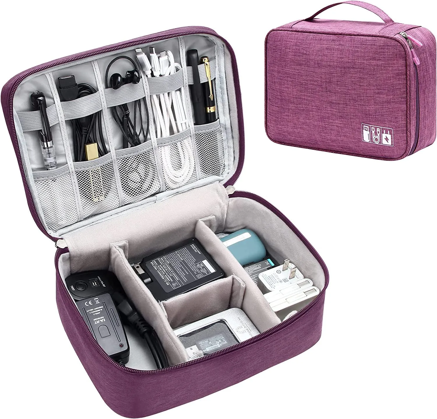 Electronics Accessories Organizer/Travel Gadget Bag For Cables, Plug And More (Black)