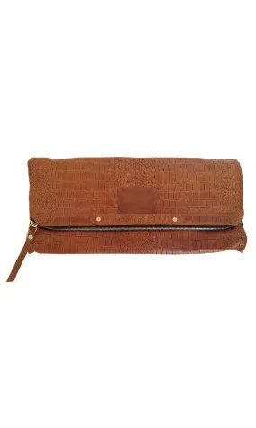 EMBOSSED CROC BANKER'S CLUTCH