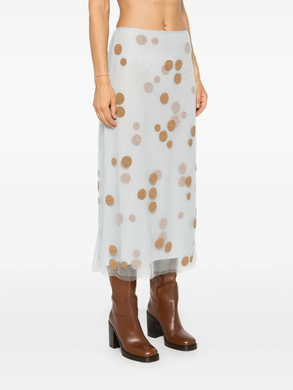 EMBROIDERED MIDI SKIRT