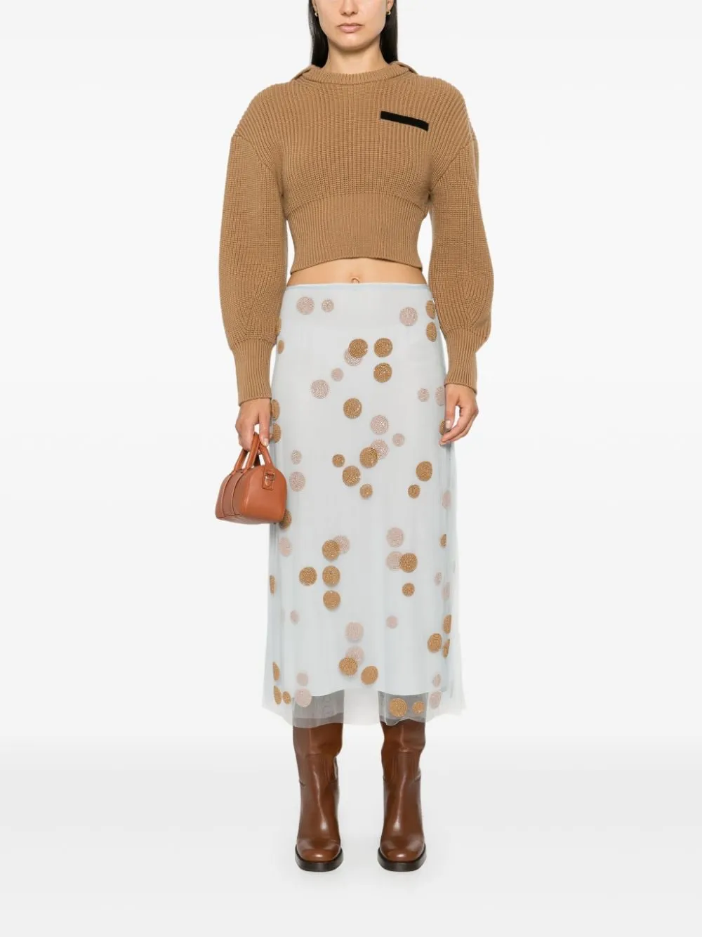 EMBROIDERED MIDI SKIRT