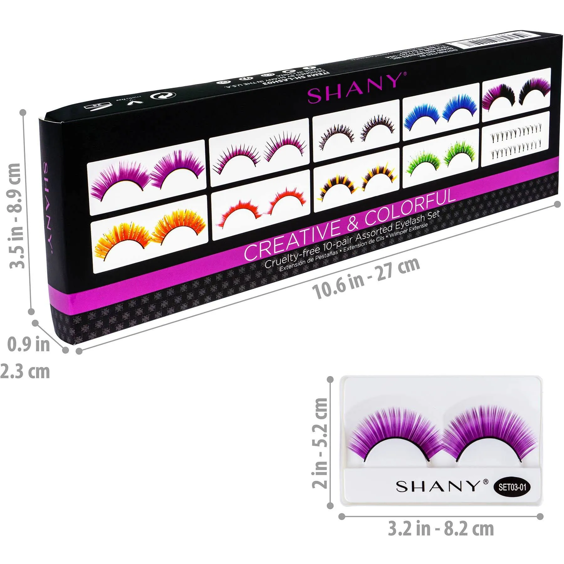Eyelash extend - set of 10 assorted reusable eyelashes
