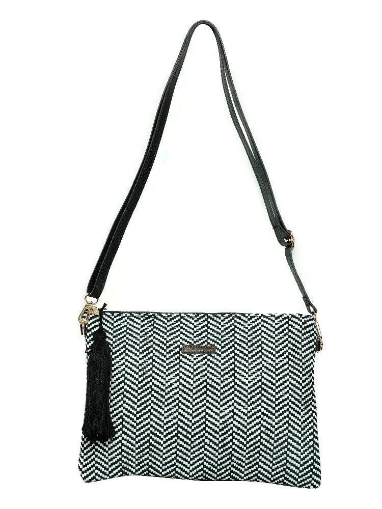FabSeasons Unisex White-Black Toiletry, Travel ,Cosmetic, Pouch with Sling