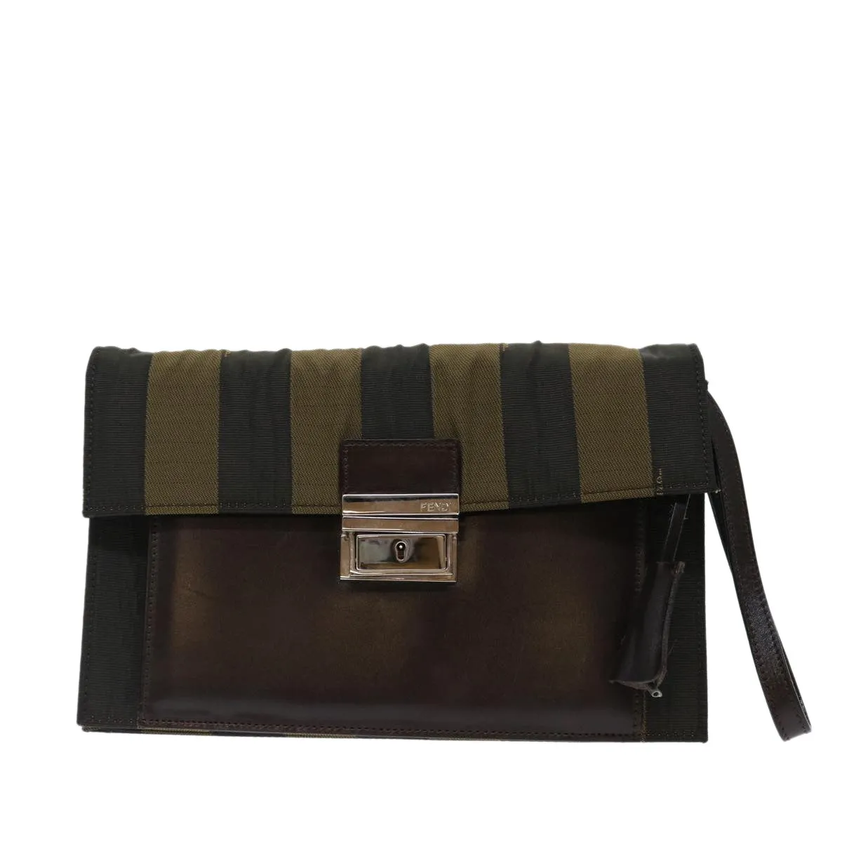 Fendi Pecan  Canvas Clutch Bag ()