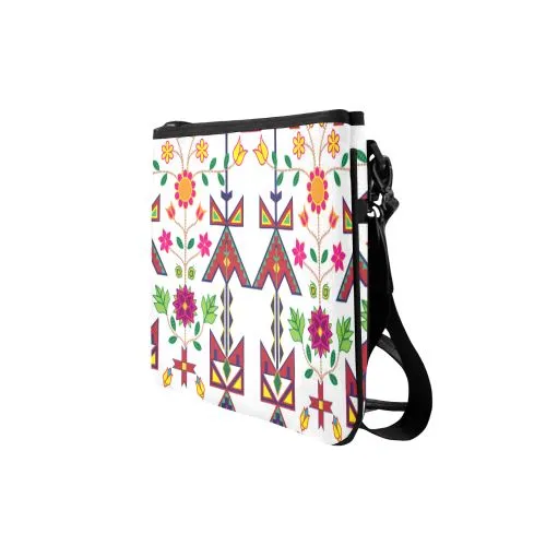 Geometric Floral Spring-White Slim Clutch Bag