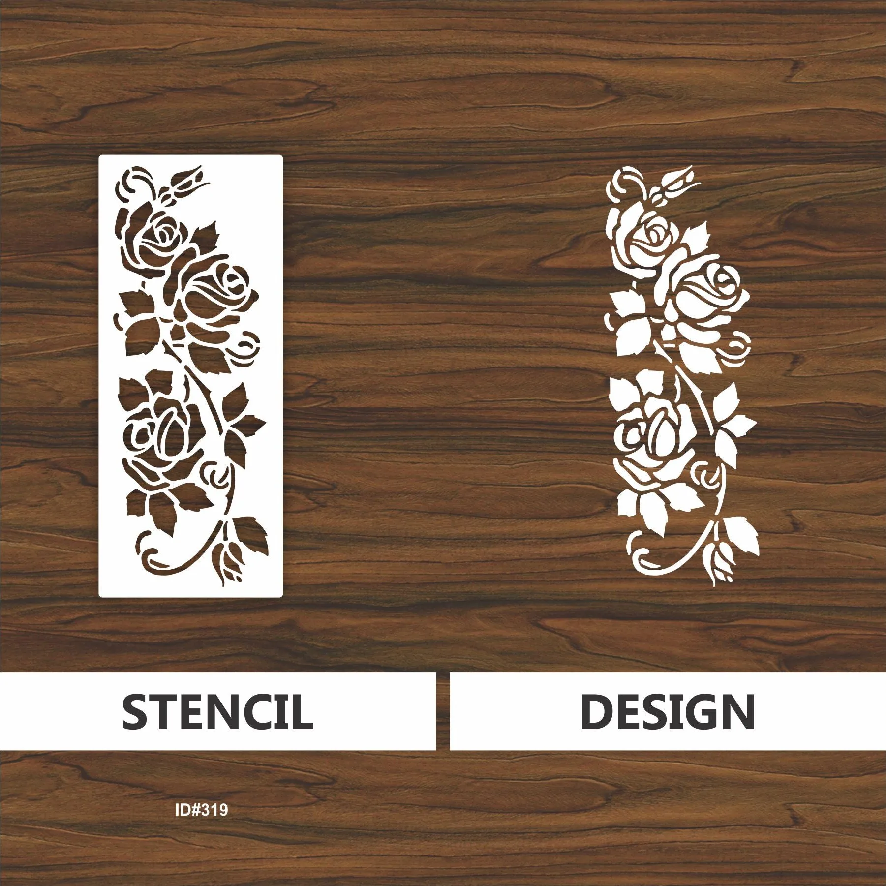 Gorgeous Roses Reusable Stencil For Canvas And Wall Painting.ID #319