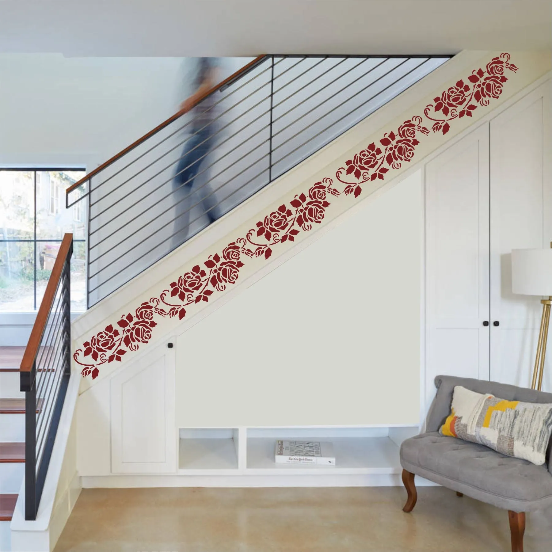Gorgeous Roses Reusable Stencil For Canvas And Wall Painting.ID #319