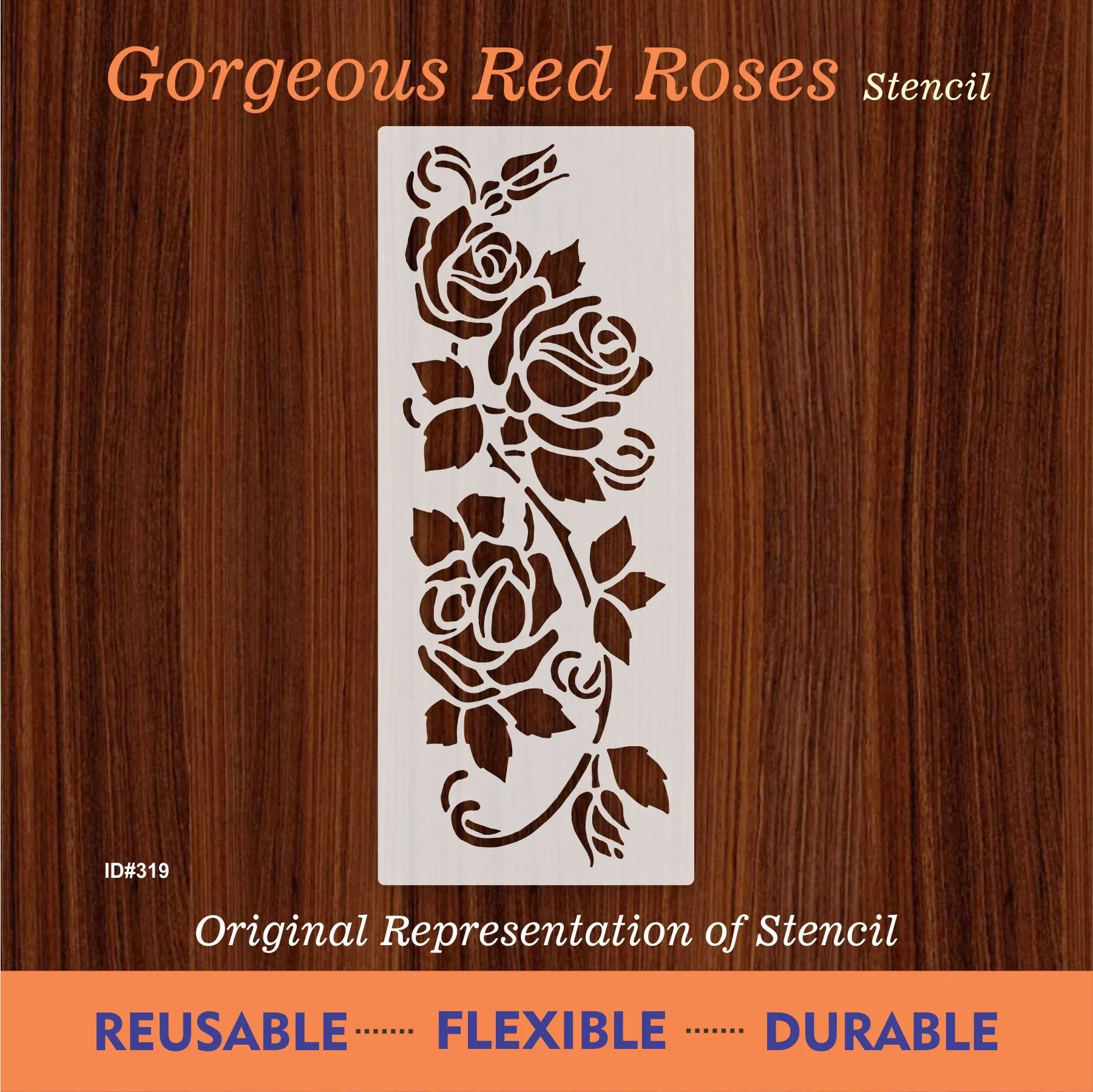 Gorgeous Roses Reusable Stencil For Canvas And Wall Painting.ID #319