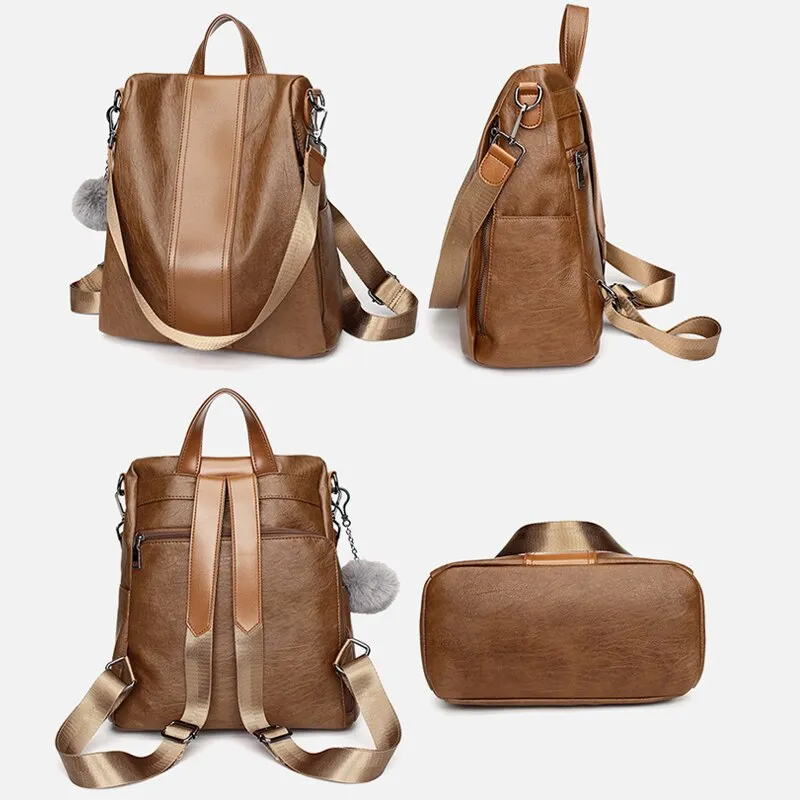 Handbag Female backpack mochila casual Multifunction Women Leather