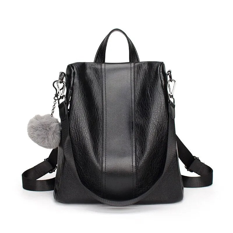 Handbag Female backpack mochila casual Multifunction Women Leather