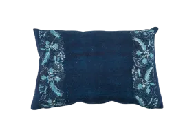Handwoven antique Hungarian hemp, wax resist dyed Indigo - P255