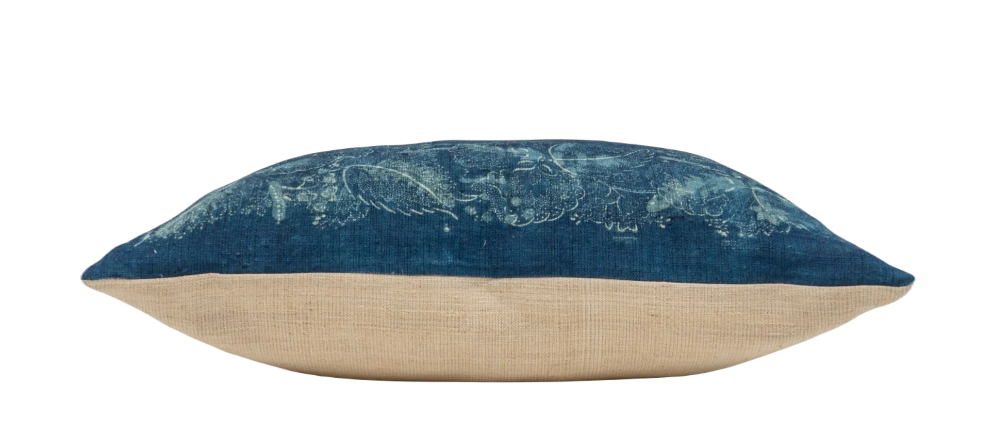 Handwoven antique Hungarian hemp,wax resist dyed Indigo- P259