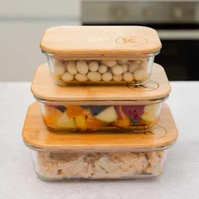 Kates Glass Container with Bamboo Lid 1.05L