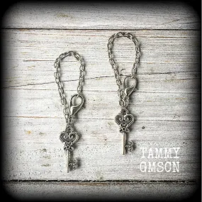 Key earrings-Tunnel dangles