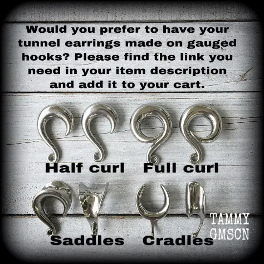 Krampus monster tunnel earrings-Christmas tunnel dangles