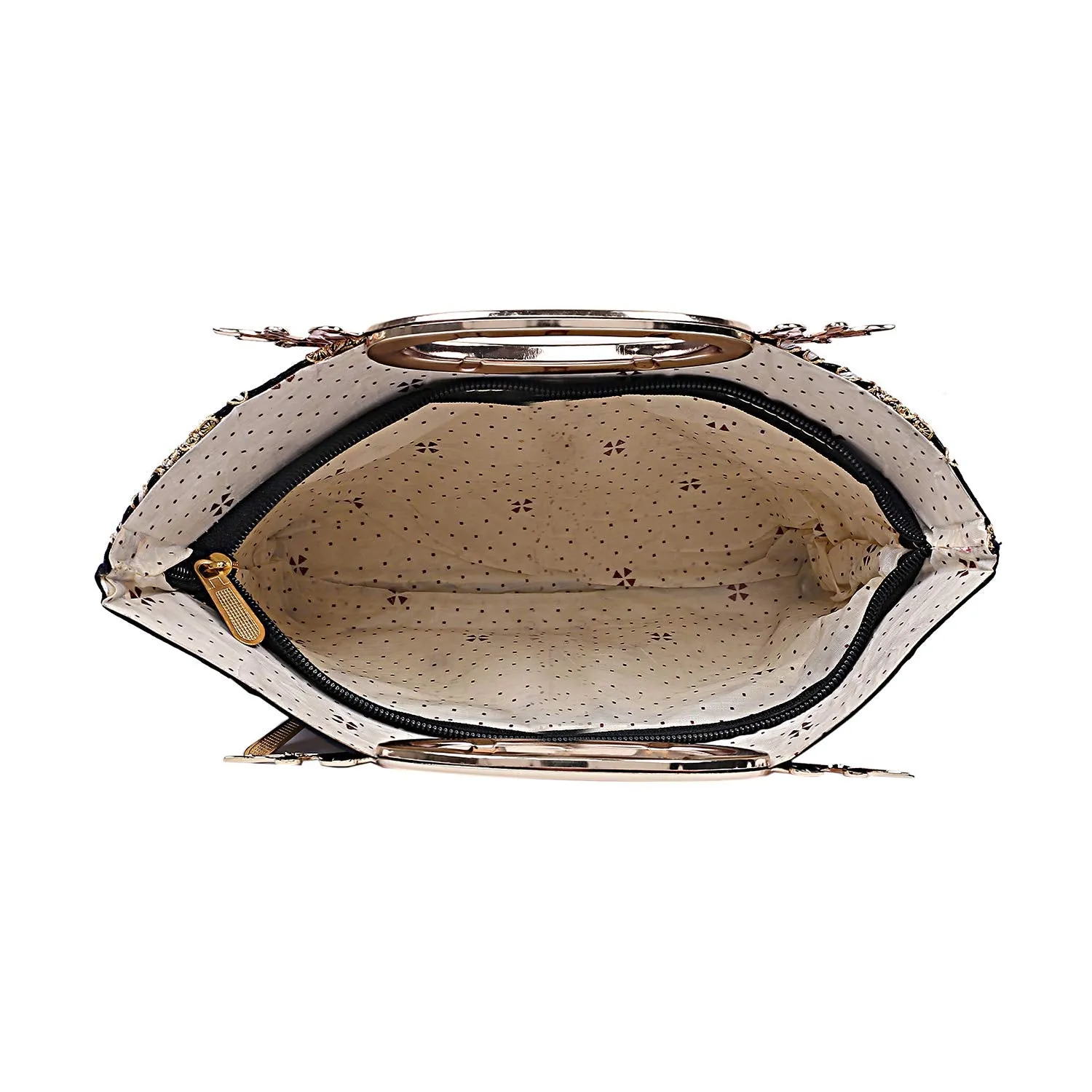 Kuber Industries Silk Clutch Ladies Handbag (Black) -CTKTC8783