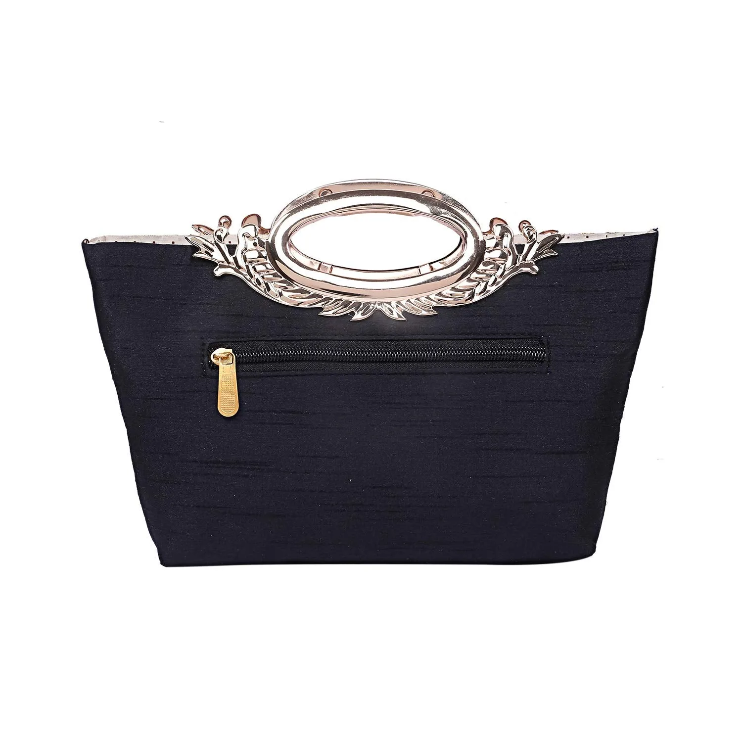 Kuber Industries Silk Clutch Ladies Handbag (Black) -CTKTC8783