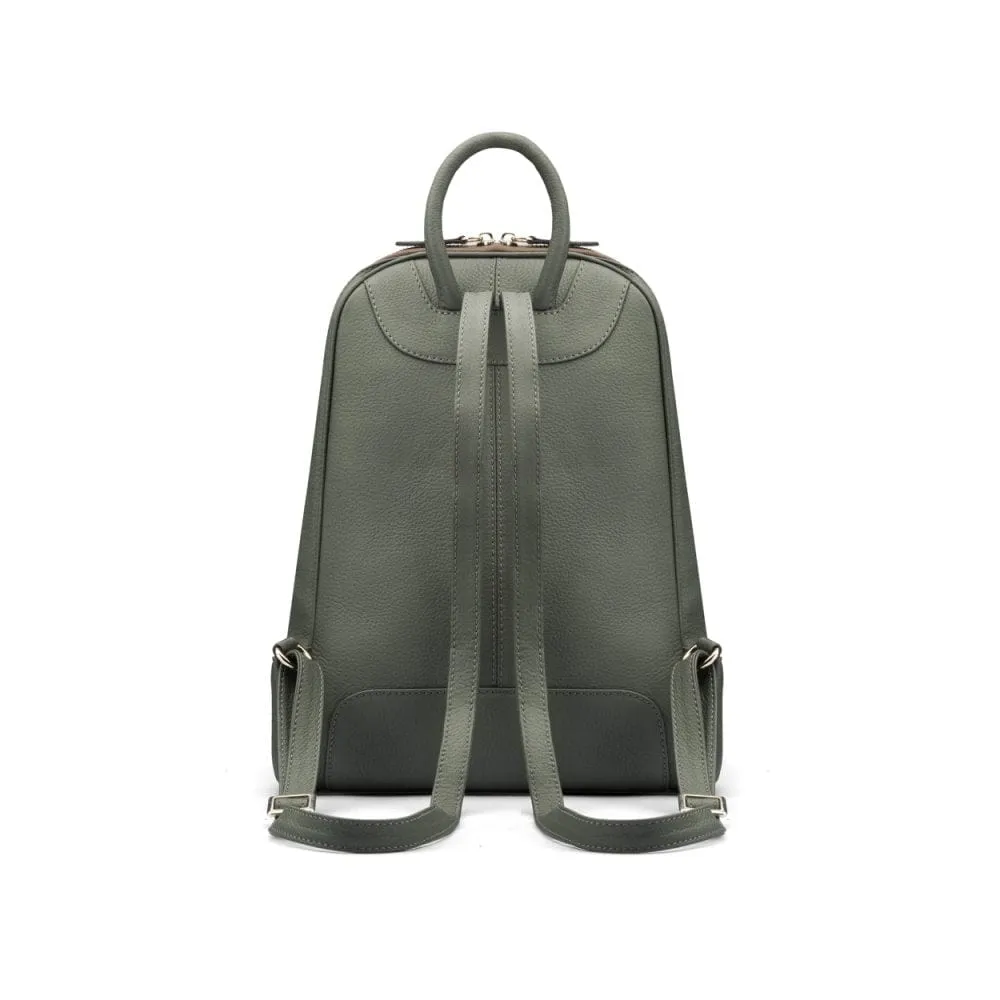 Ladies Leather Backpack - Grey