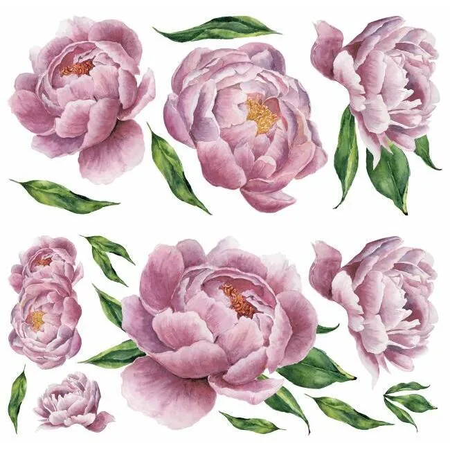 Large Peony Peel and Stick Giant Wall Decals