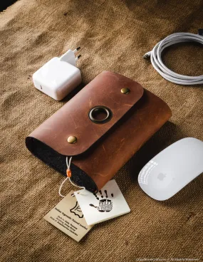 Leather Travel Bag / Cable Organizer