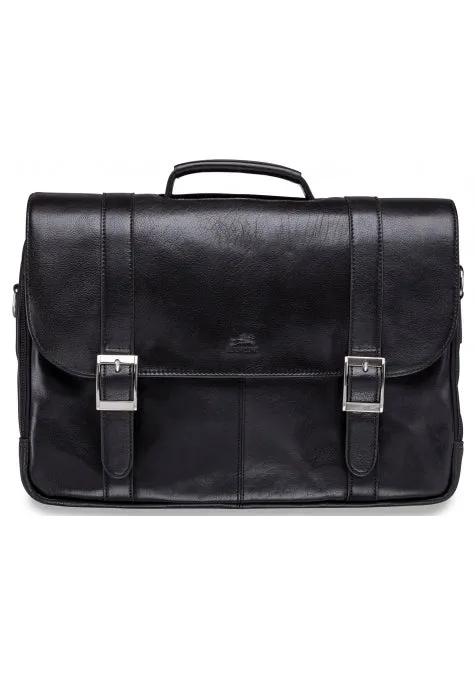 Mancini Arizona Double Compartment Flapover Briefcase for 15.6'' Laptop