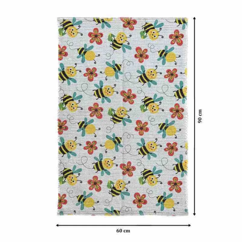 Mona B - Printed Animal Transport Kids Room Dhurrie Carpet Rug Runner Floor Mat for Living Room Bedroom: 2 X 3 Feet Multi Color (BR-308)