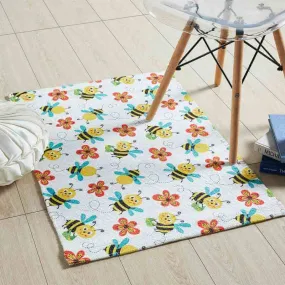 Mona B - Printed Animal Transport Kids Room Dhurrie Carpet Rug Runner Floor Mat for Living Room Bedroom: 2 X 3 Feet Multi Color (BR-308)