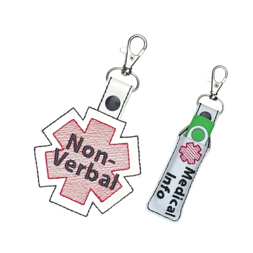 Non-Verbal Bag Tag, Durable Marine Vinyl Accessory, Unique Gift for Special Needs Individuals