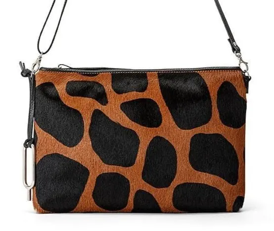 Olga Zip Pouch Bag Giraffe Print