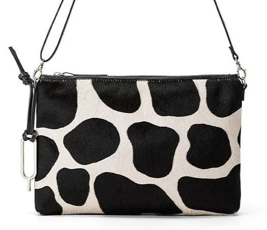Olga Zip Pouch Bag Giraffe Print