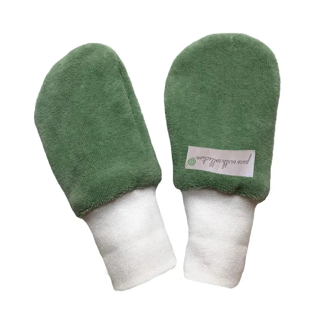 Organic Mittens - Green (Pack of 2 Pairs)